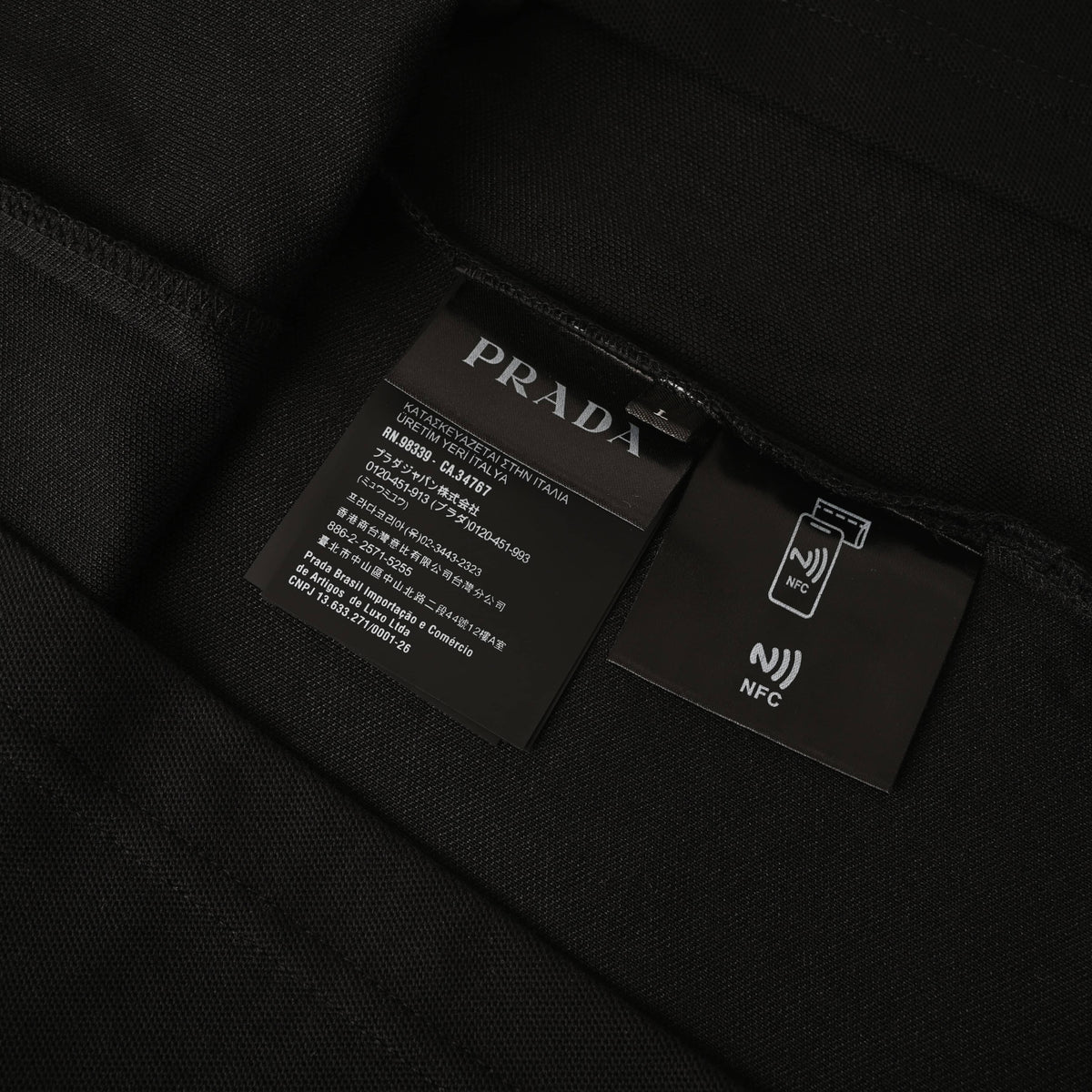 Prada Triangle Logo Half-Zip Long Sleeve Cotton Pique T-Shirt