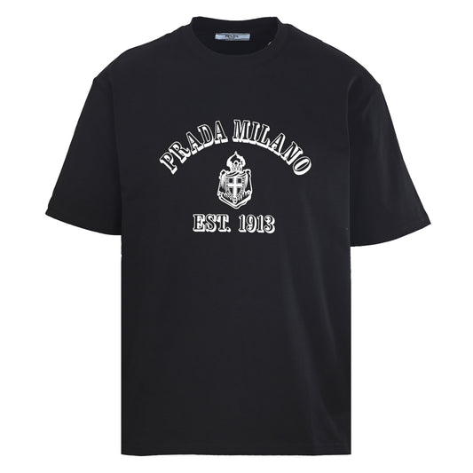 Prada Lettering Logo Print Short-Sleeve T-Shirt