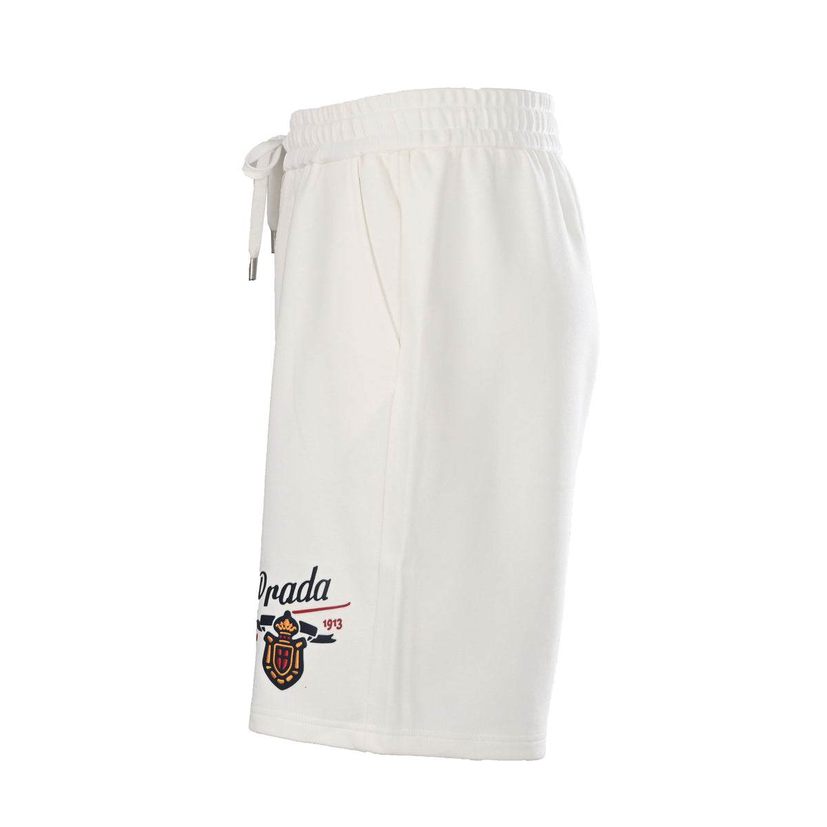 Prada Embroidered Badge & Lettering Shorts