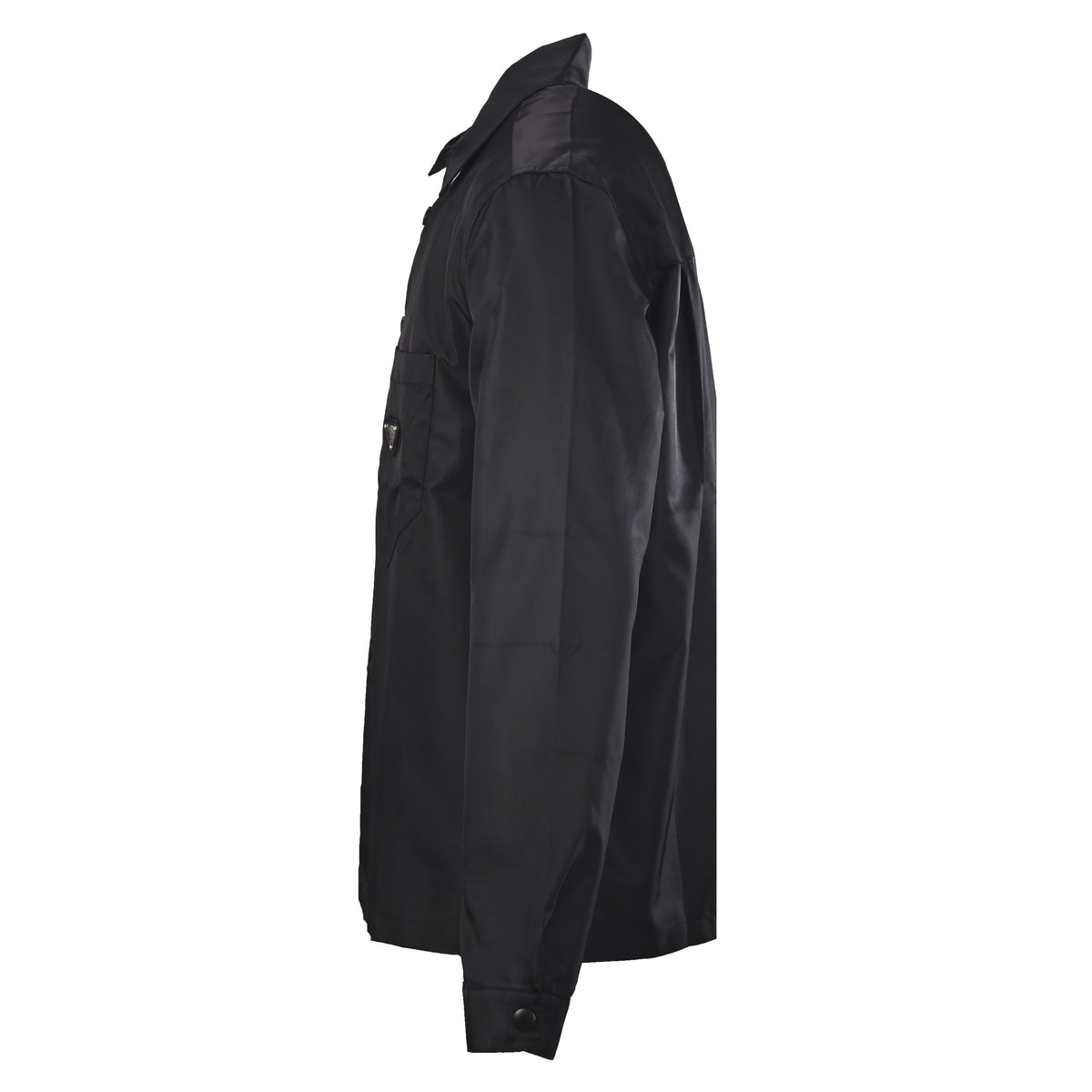 Prada Recycled Nylon Shirt Jacket with Triangle Logo Chest Pocket
