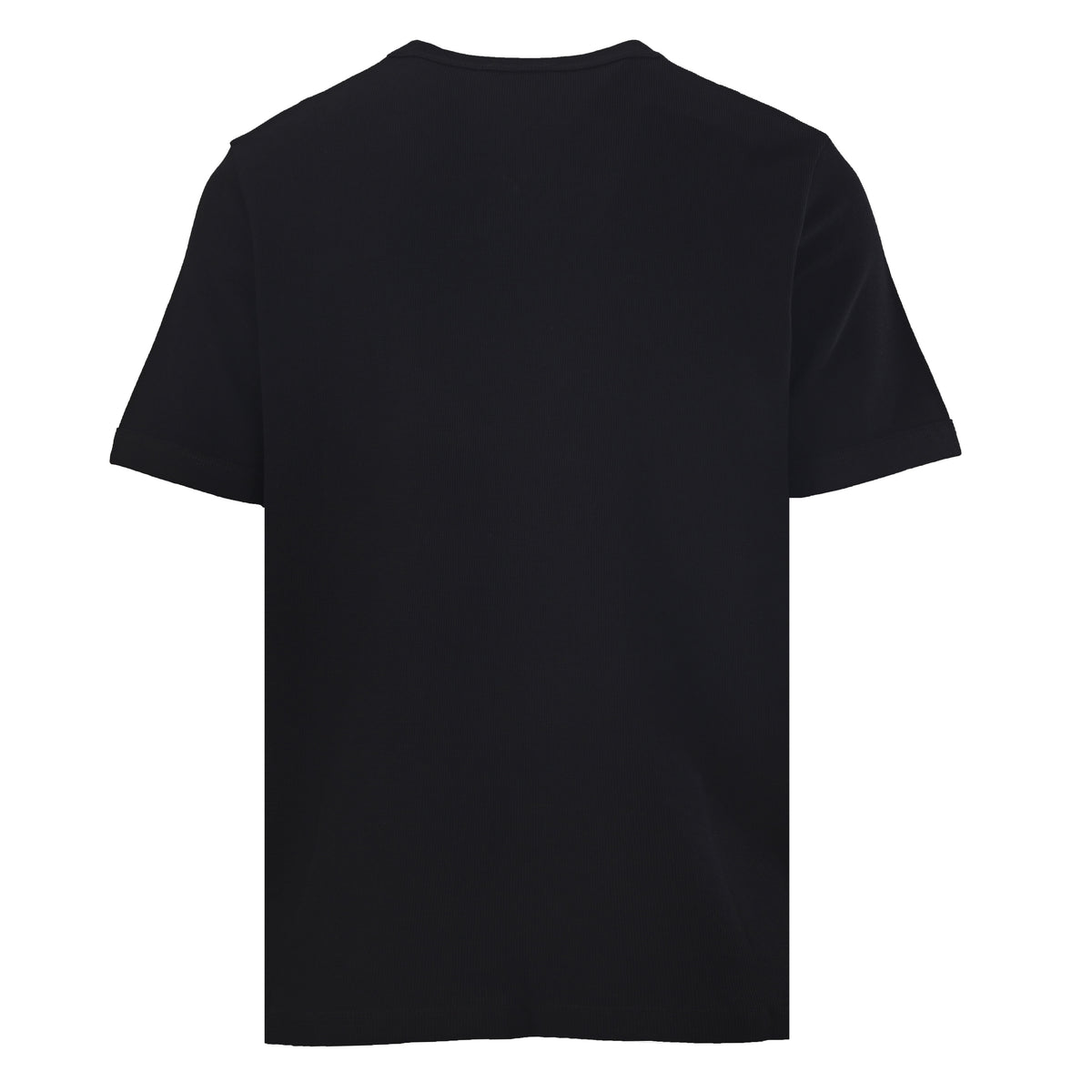 Prada Metal Triangle Logo Short Sleeve T-Shirt in Heavyweight Cotton Waffle Knit