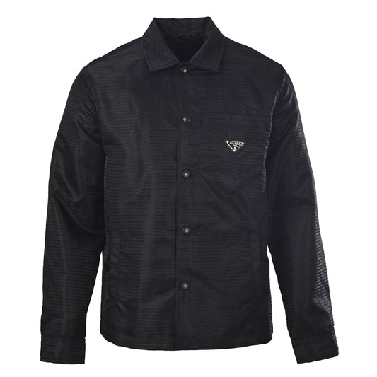 Prada Recycled Nylon Utility Shirt Jacket with Triangle Logo