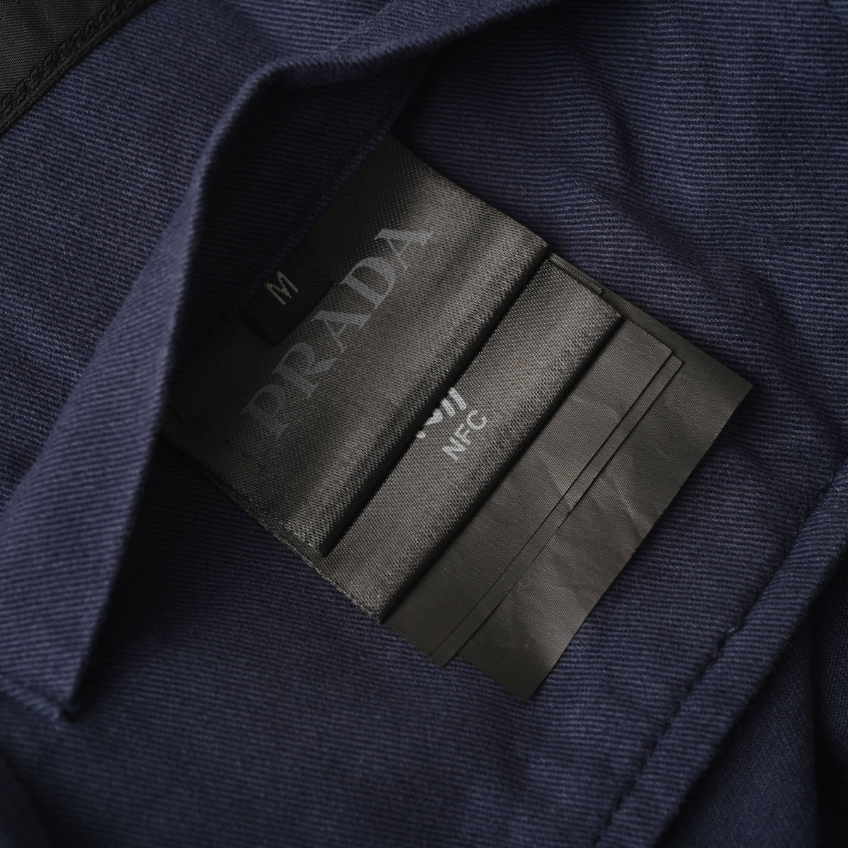 Prada Relaxed-Fit Cotton Harrington Jacket with Leather Collar