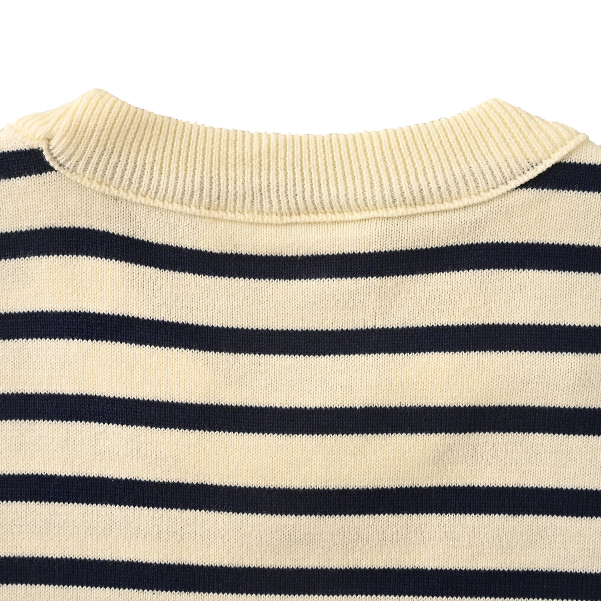 Prada Black & White Striped Embroidered Knit Short-Sleeve T-Shirt
