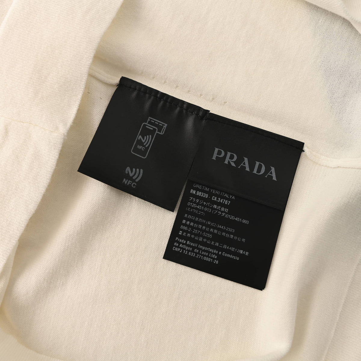 Prada Lettering Jacquard Collared Short-Sleeve Knit T-Shirt