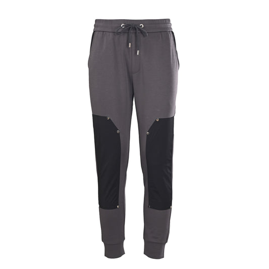 PRADA Contrast-Panel Tapered Joggers with Rivet Details