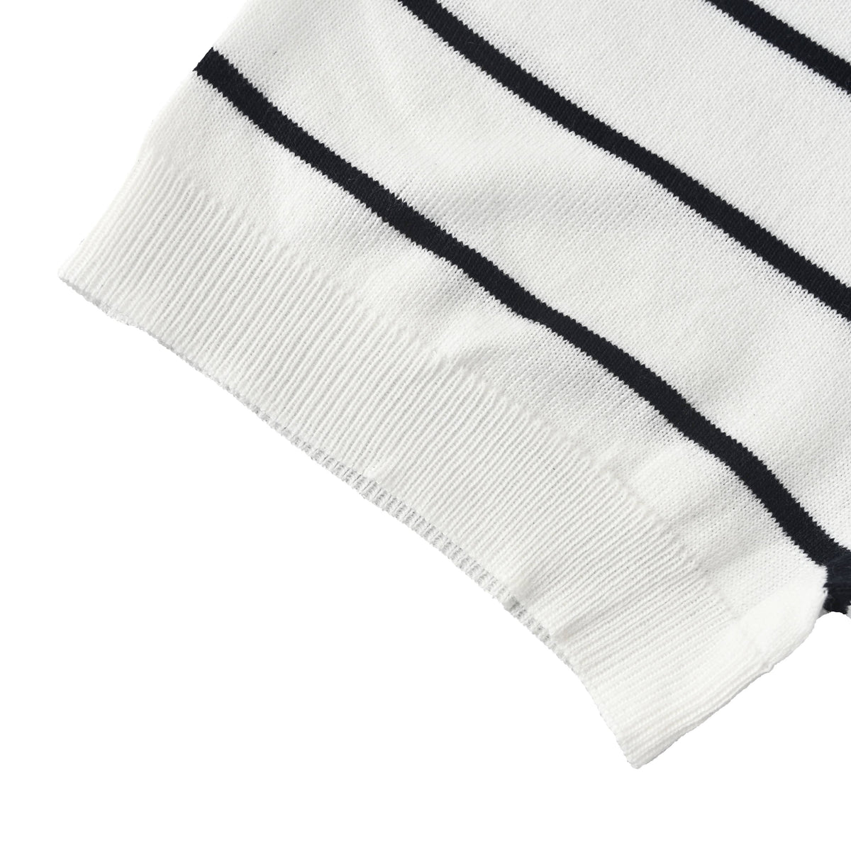 PRADA Striped Knit Short-Sleeve Polo Shirt with Embroidered Logo