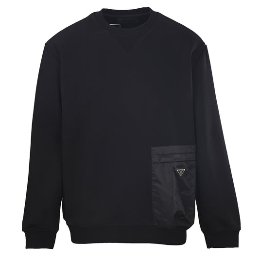 Prada Unisex Heavyweight Crewneck Sweatshirt with Logo Hem Pocket