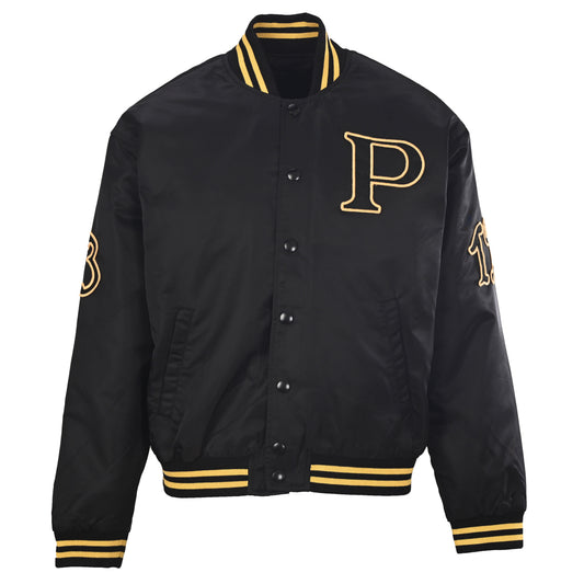 Prada P Patch Cotton Canvas Varsity Jacket with Padded Construction