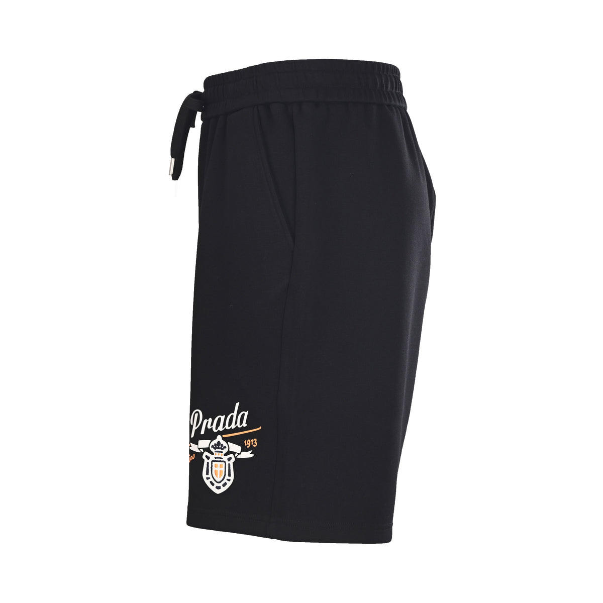 Prada Badge & Lettering Embroidered Shorts