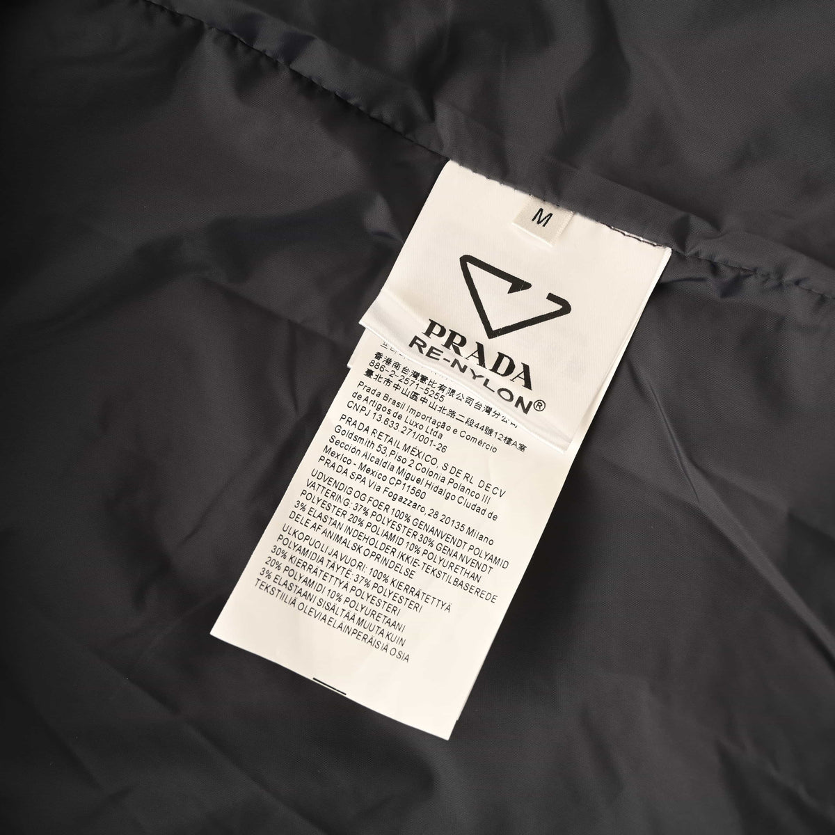 Prada Triangle Logo Recycled Nylon Padded Jacket with Dropped Shoulders
