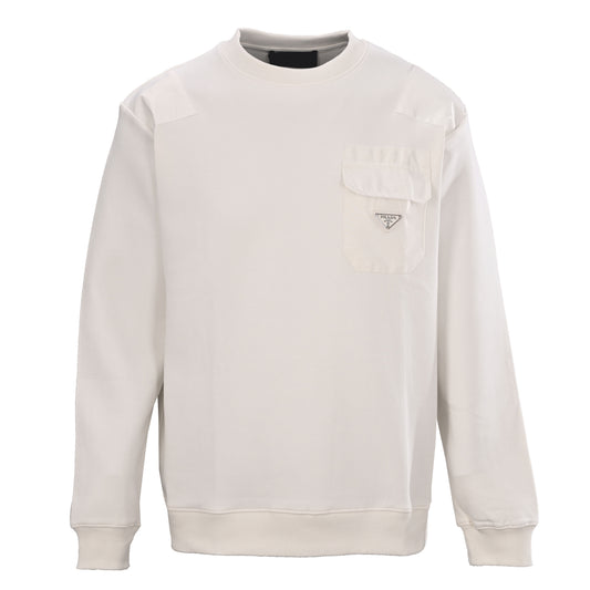 Prada Unisex Lightweight Crewneck Sweatshirt with Chest Pocket