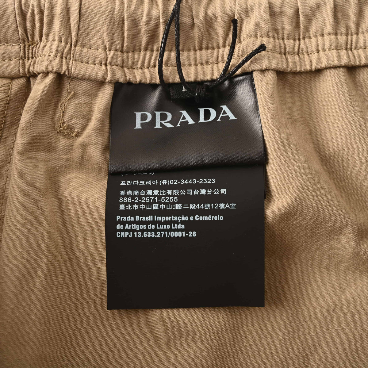 Prada Lettering Label Cotton-Linen Blend Casual Trousers