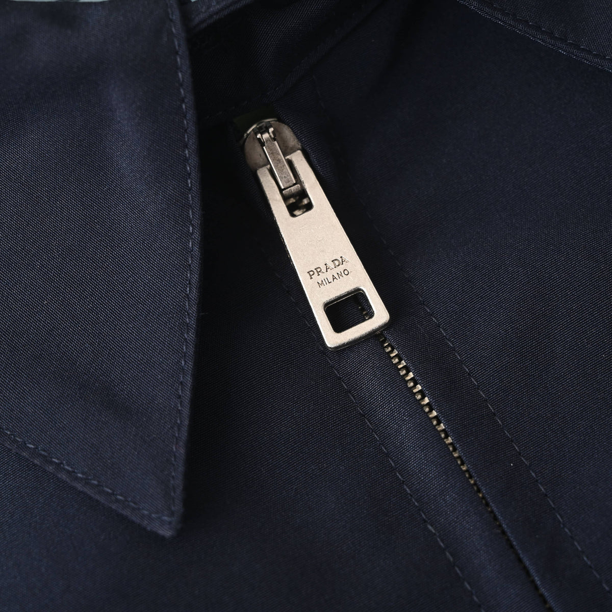 Prada Regular-Fit Cotton Zip-Up Jacket with Embroidered Letter Logo