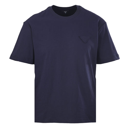 Prada Relaxed-Fit Cotton T-Shirt with Tricolor Label | Short Sleeve
