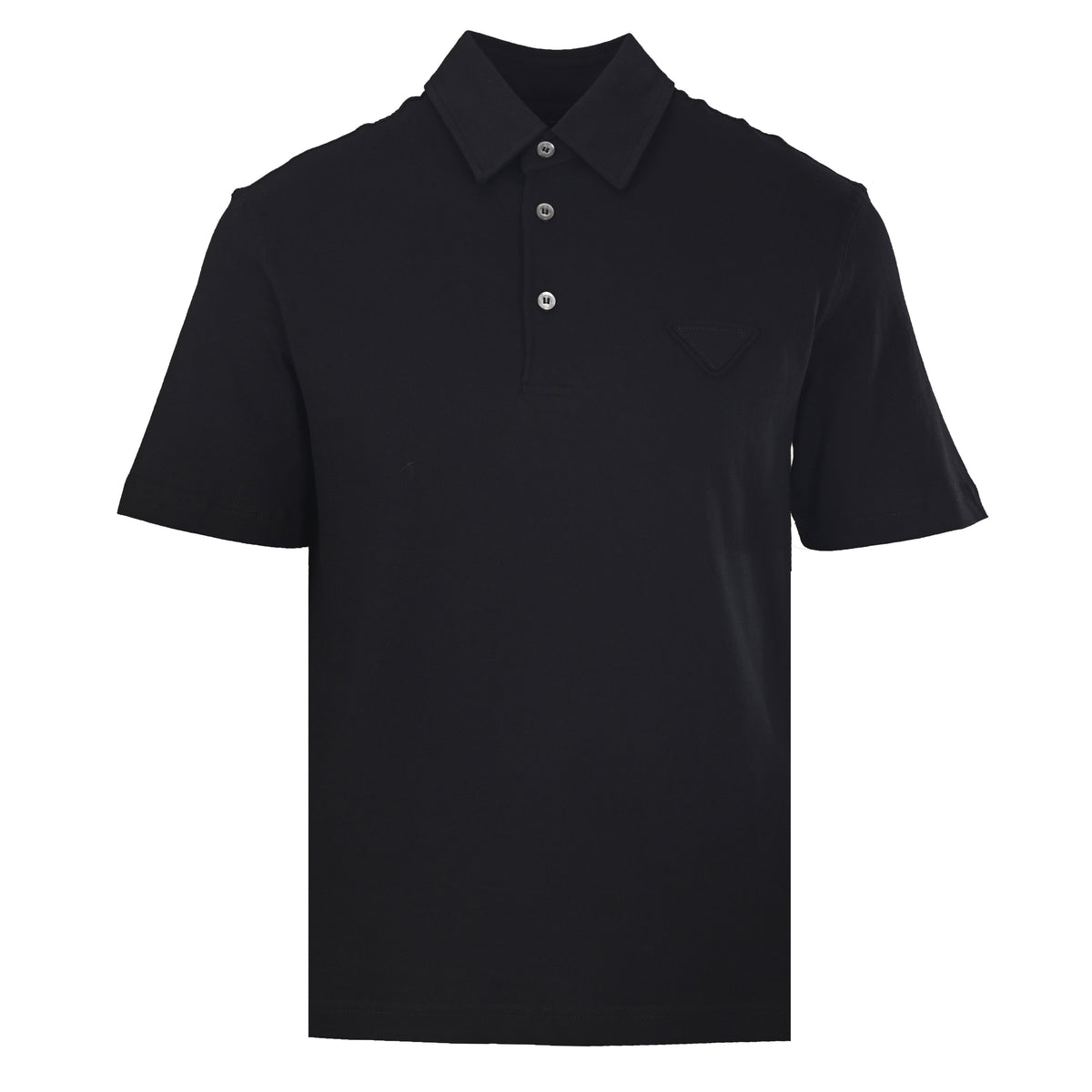 Prada Tricolor Label Cotton Short Sleeve Polo Shirt | Relaxed Fit