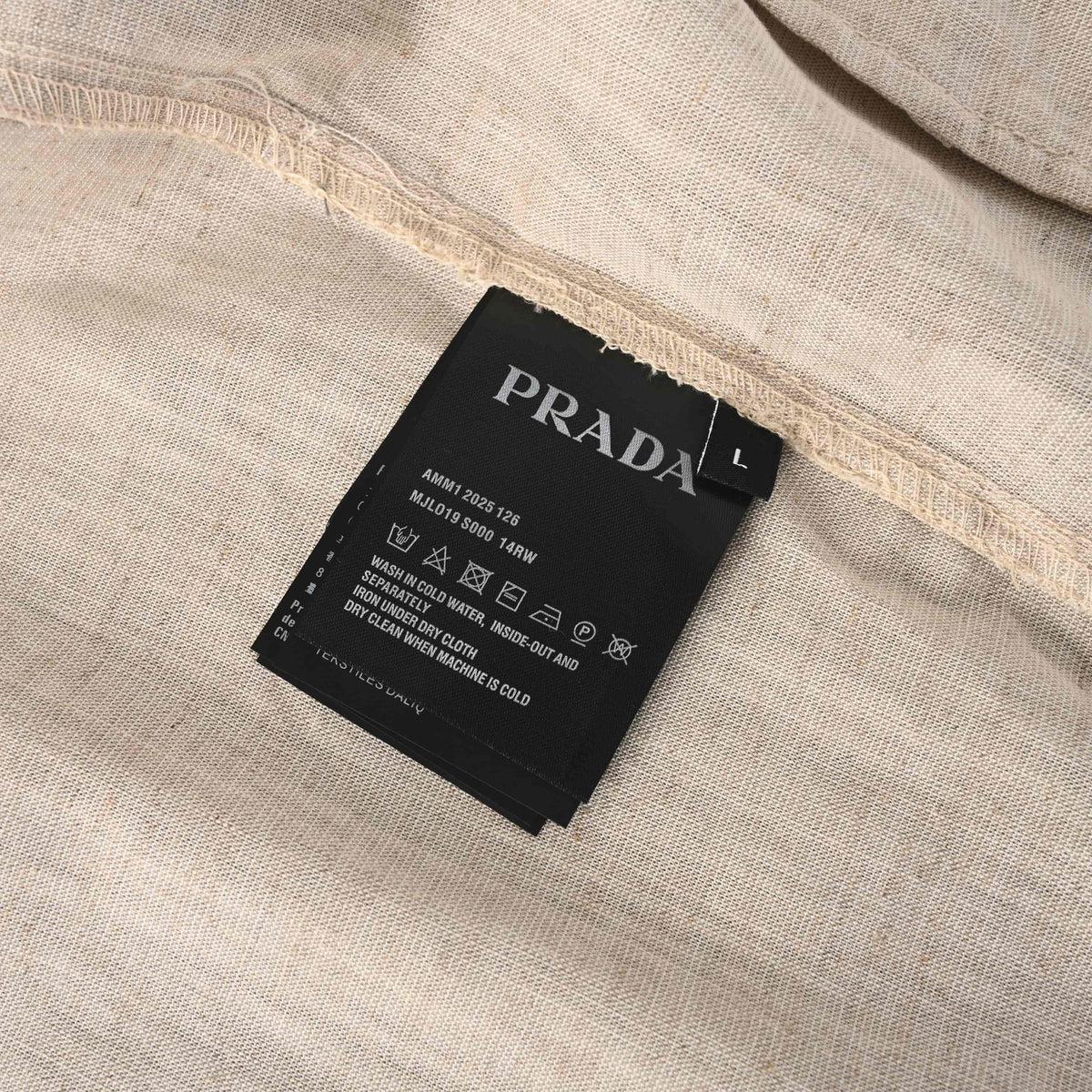 Prada Cotton-Linen Chambray Jacket with Triangle Logo