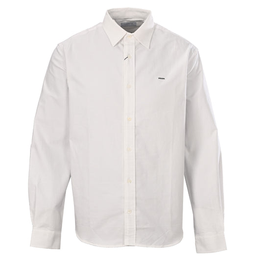 Prada Embroidered Logo Long Sleeve Oxford Shirt