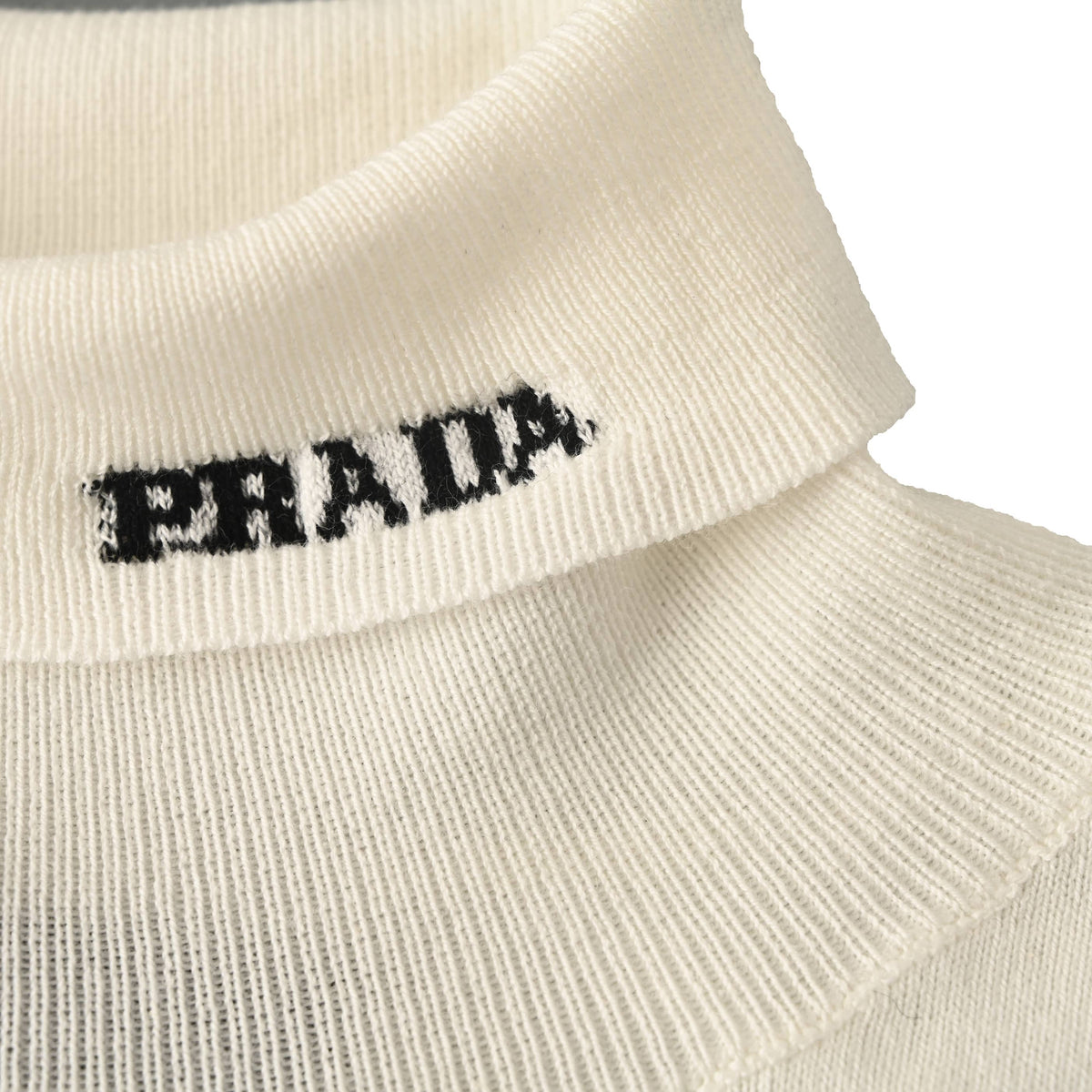 Prada Lettering Jacquard Collared Short-Sleeve Knit T-Shirt
