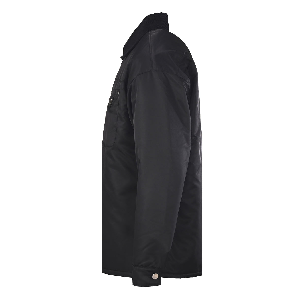 Prada Recycled Nylon Padded Jacket with Triangle Logo & Turn-Down Collar