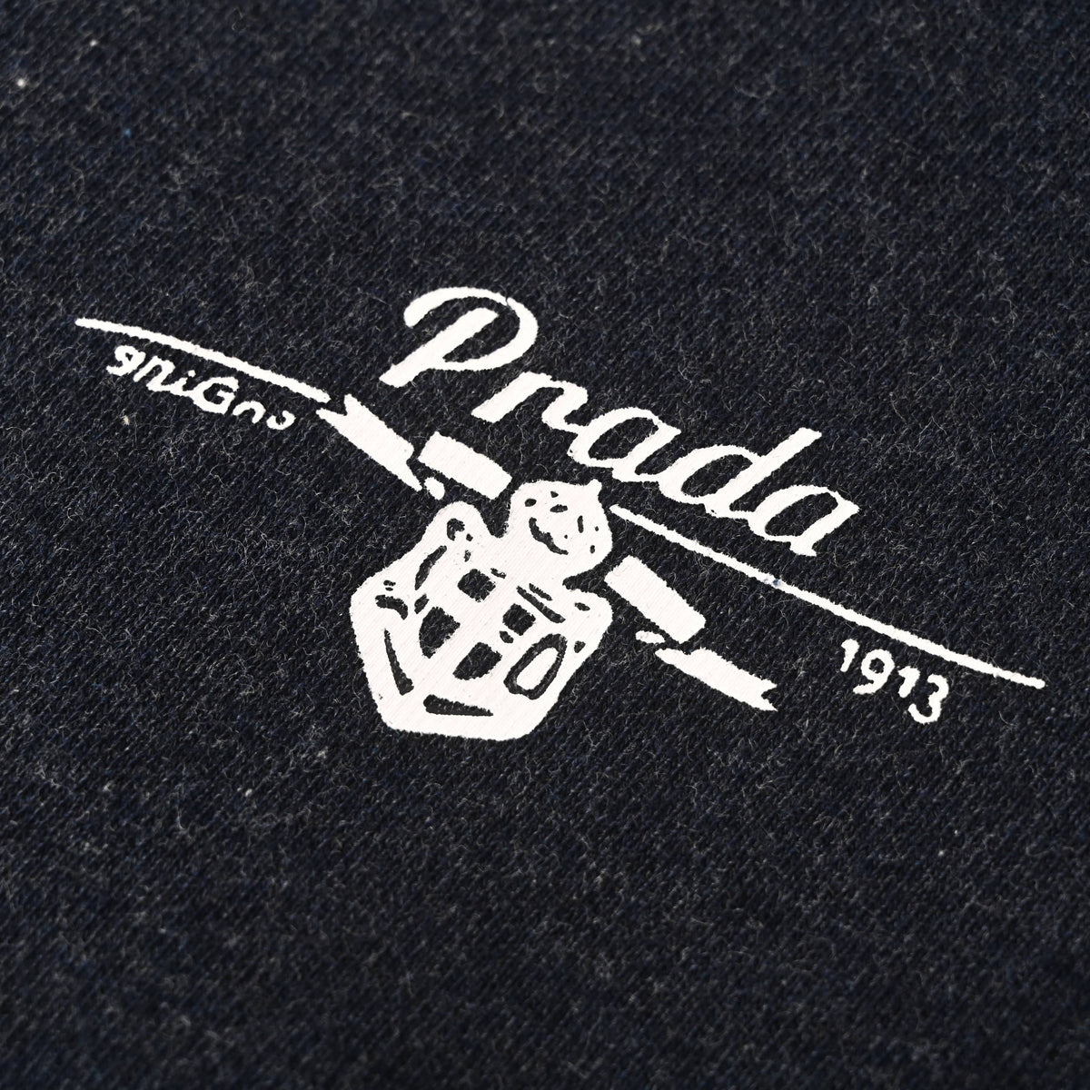 Prada Relaxed-Fit Fleece Crewneck Sweatshirt with Striped Trim