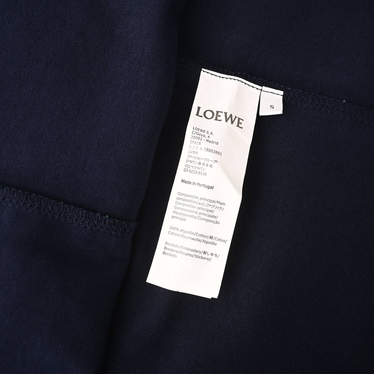 146_LOEWE罗意威 刺绣标识条纹边饰短袖T恤