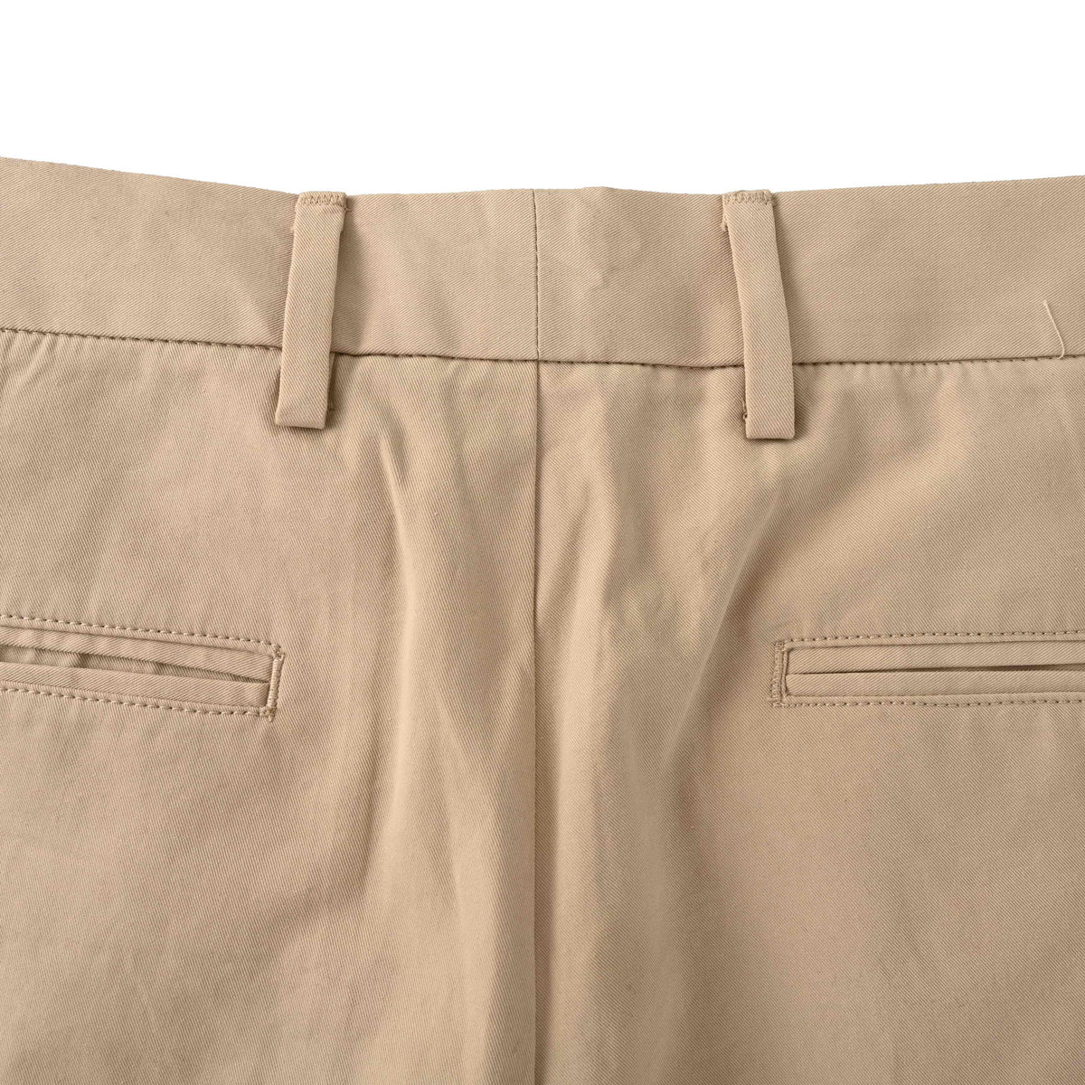 PRADA Beige Pleated Tailored Trousers with Triangle Keyring