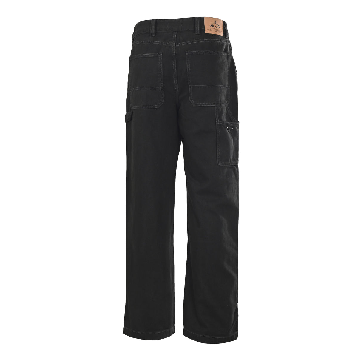 Prada Relaxed-Fit Green Jeans with Triangle Logo Pocket