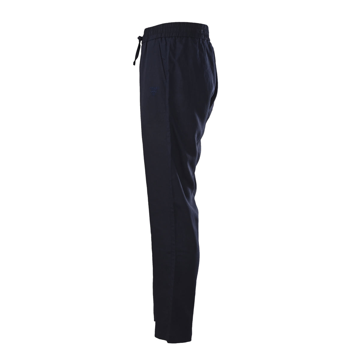 Prada Men's Triangle Plaque Linen Casual Trousers