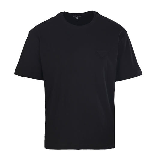 Prada Tricolor Label Cotton Short Sleeve T-Shirt | Relaxed Fit