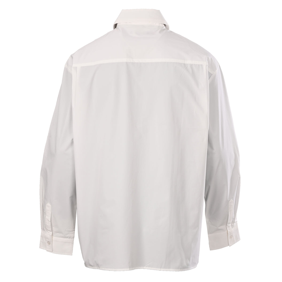 Prada Unisex Rayon Poplin Long Sleeve Shirt with Triangle Logo
