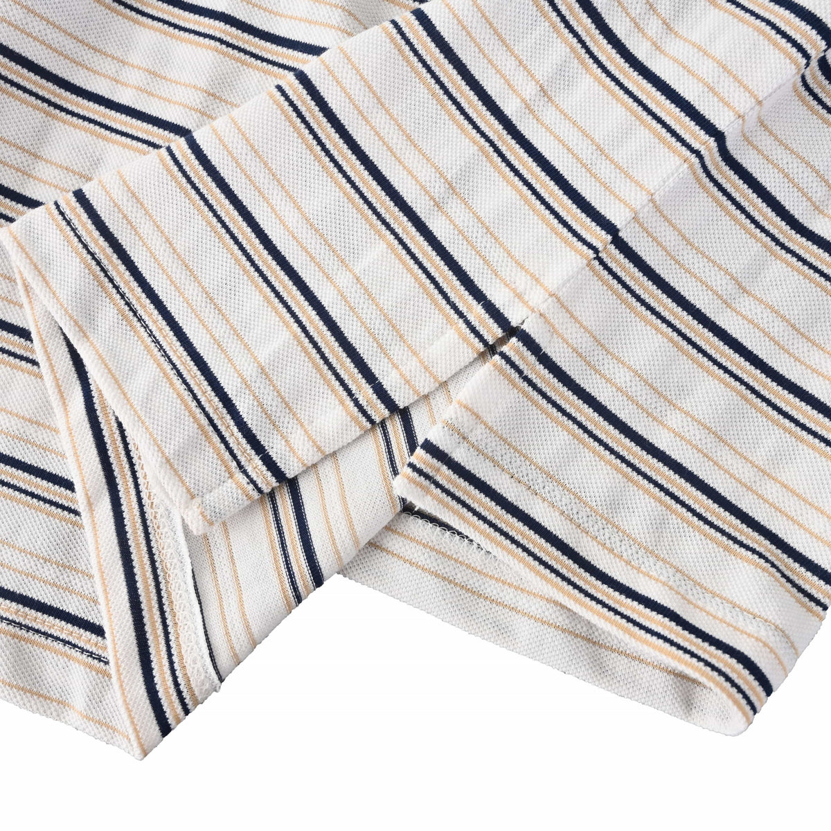 Prada Black & White Striped Cotton Pique Polo Shirt | Relaxed Fit