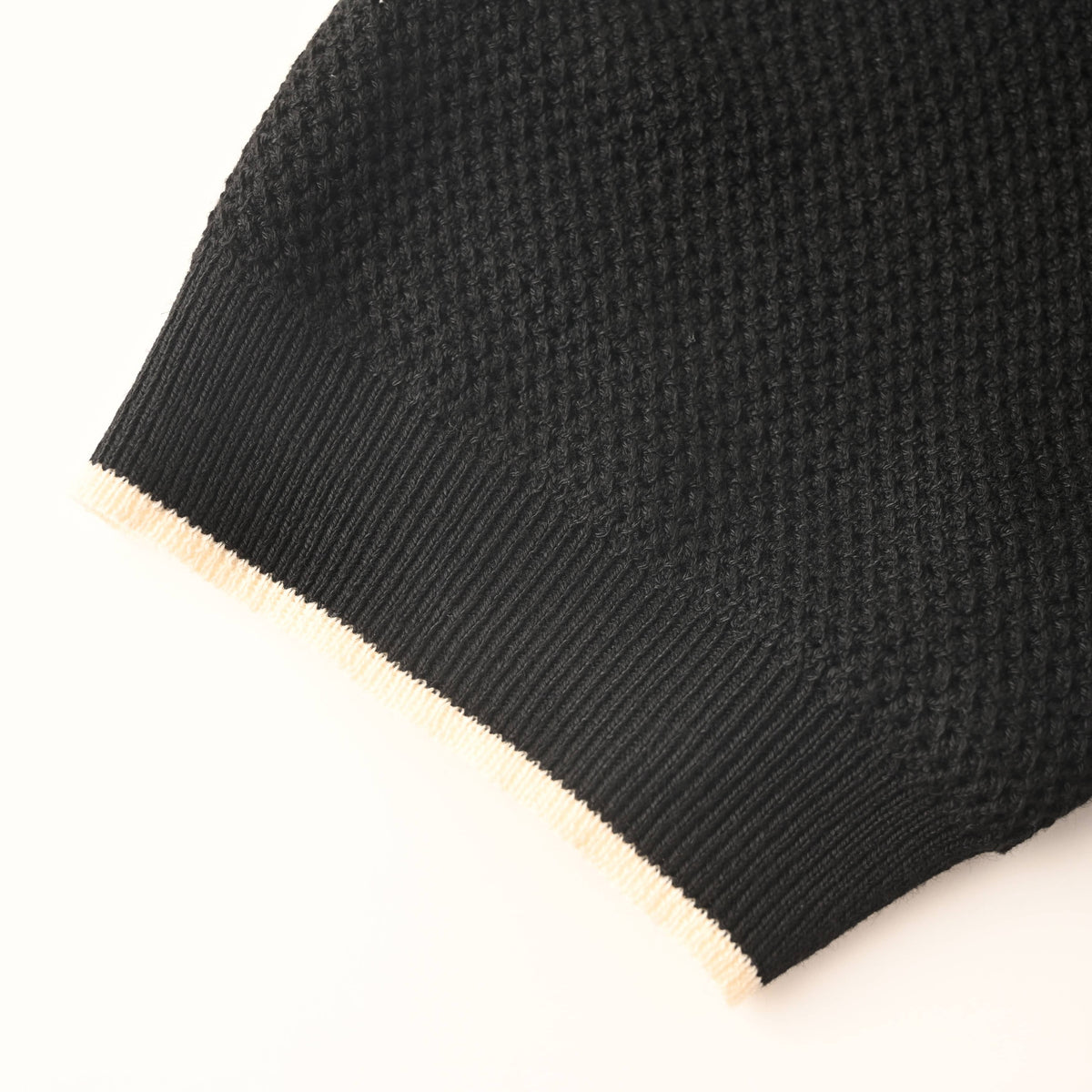 PRADA Black Mesh Knit Short-Sleeve Polo with Contrast Trim