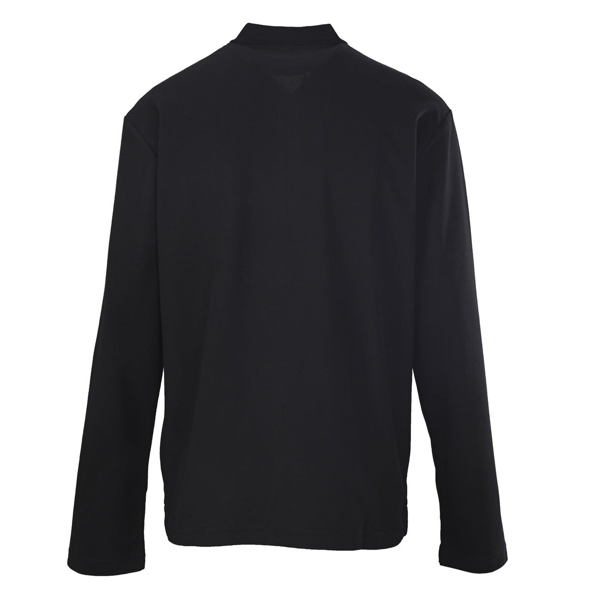 Prada Triangle Logo Half-Zip Long Sleeve Cotton Pique T-Shirt