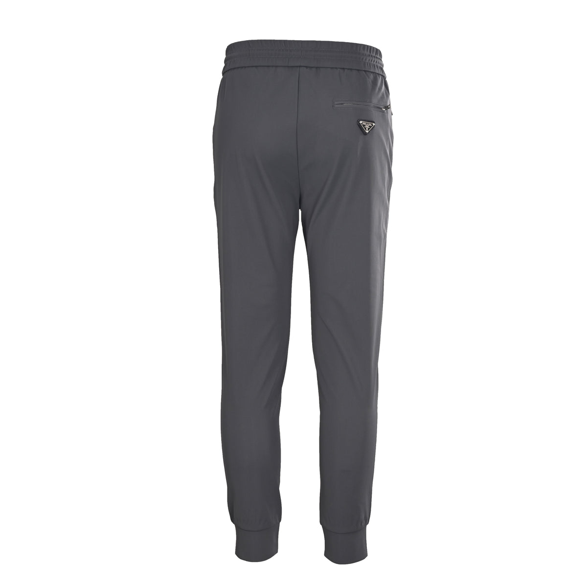 PRADA Charcoal Nylon Drawstring Joggers with Embroidered Logo