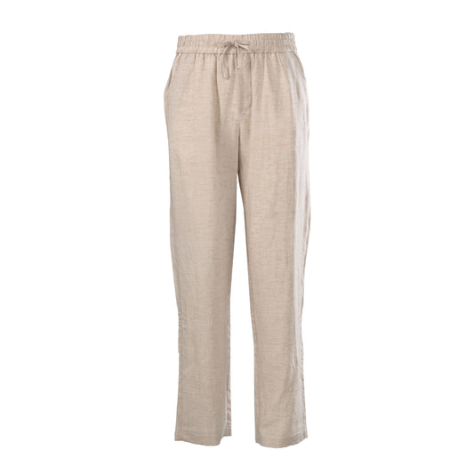 Prada Men's Solid-Color Linen Trousers with Triangle Plaque