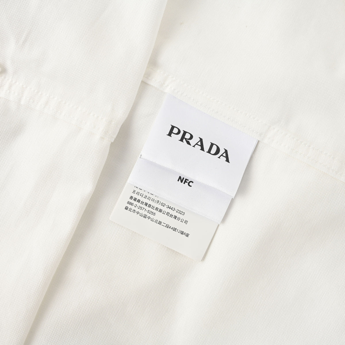 Prada Embroidered Logo Long-Sleeve Shirt