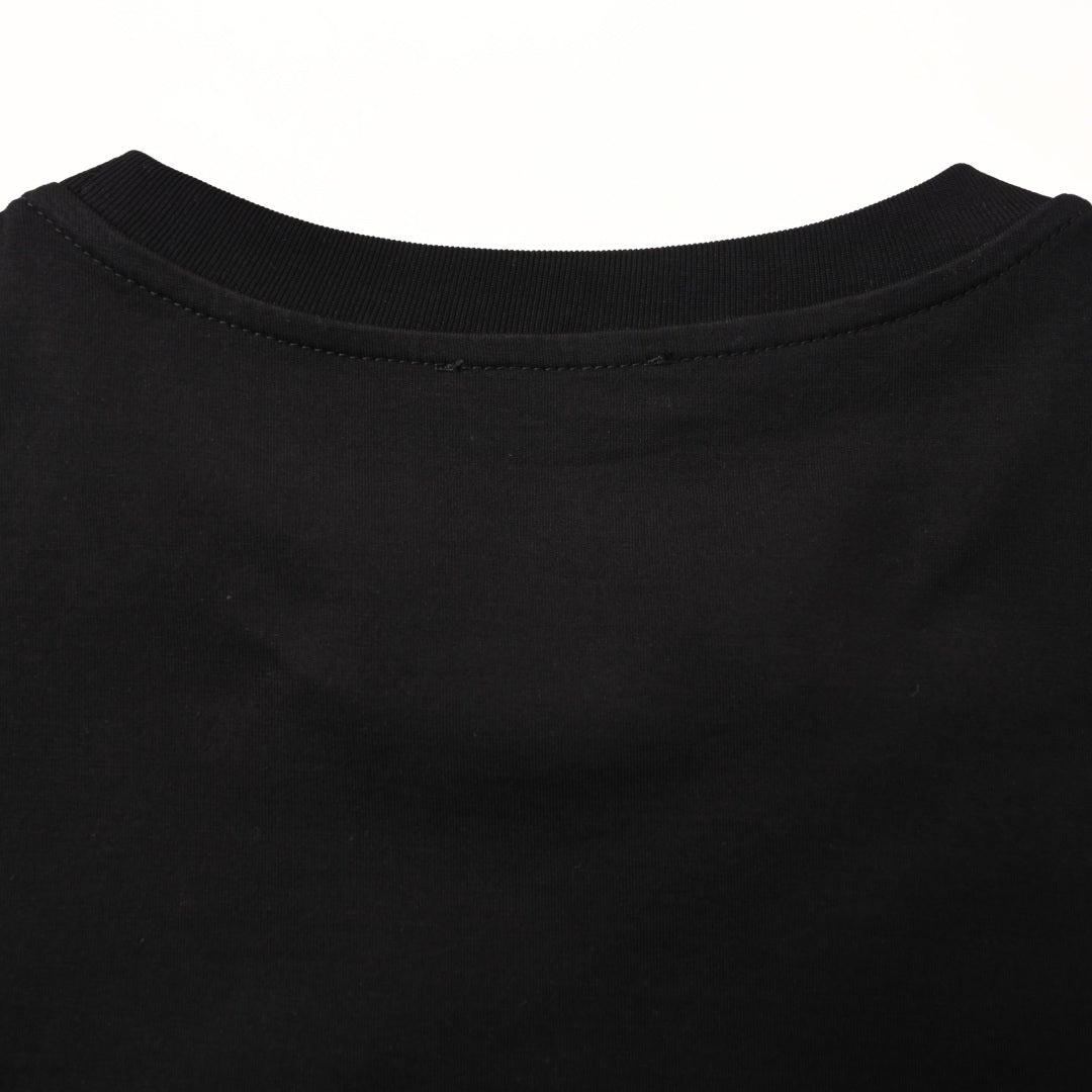 Prada Solid-Color Rubberized Lettering Print Short-Sleeve T-Shirt