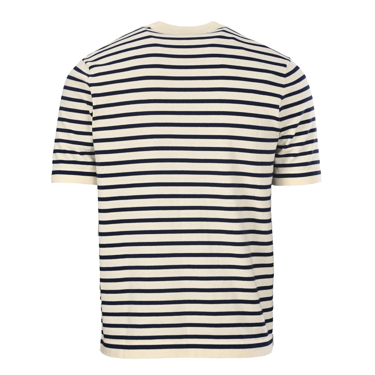 Prada Black & White Striped Embroidered Knit Short-Sleeve T-Shirt