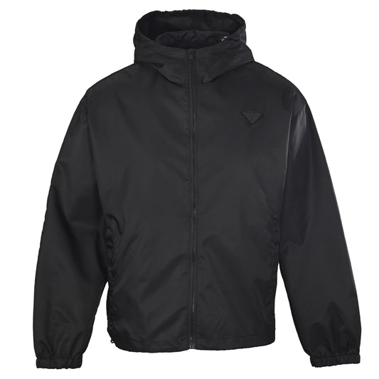 Prada Relaxed-Fit Recycled Nylon Hooded Jacket with Triangle Logo