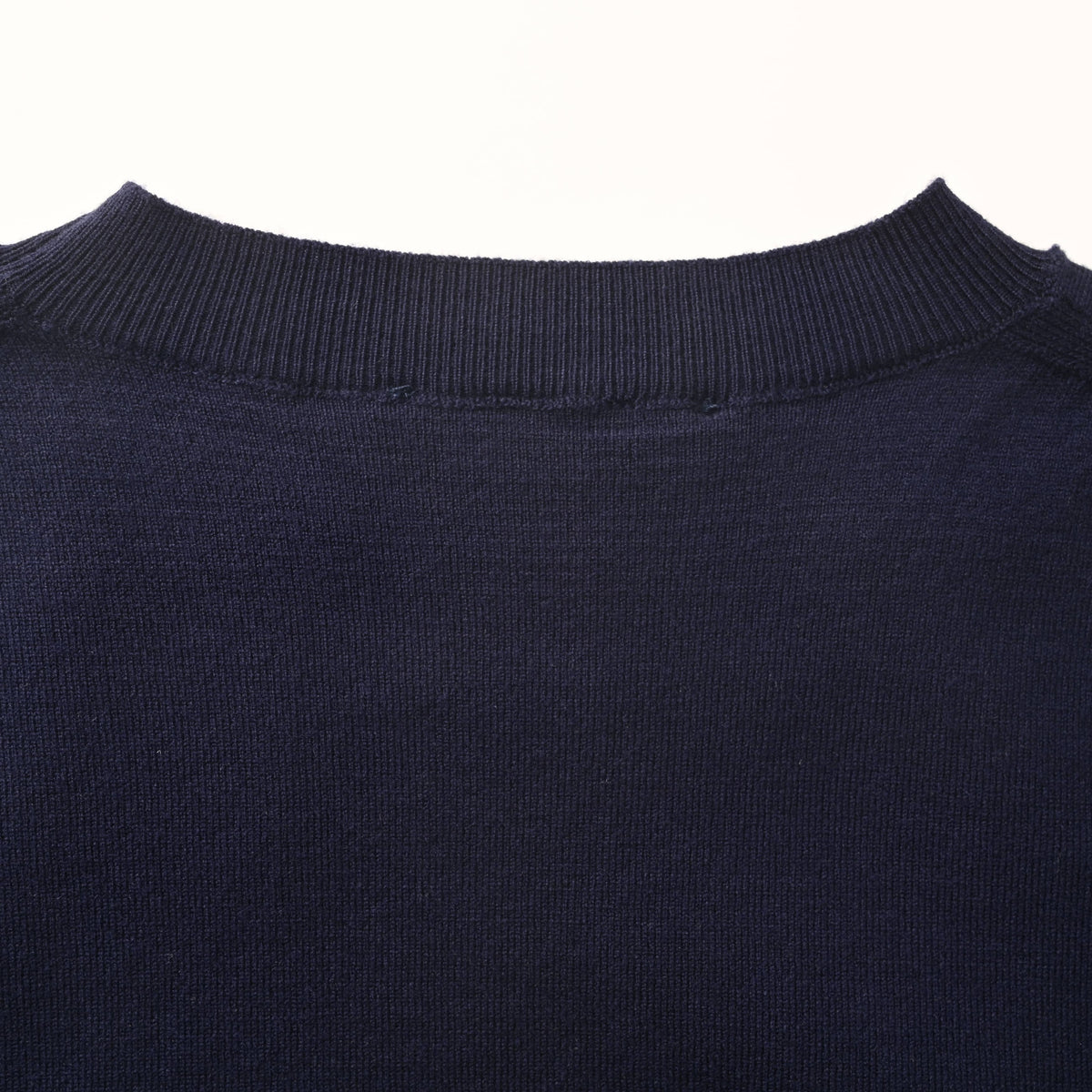 PRADA Navy Intarsia Logo Short-Sleeve Knit T-Shirt