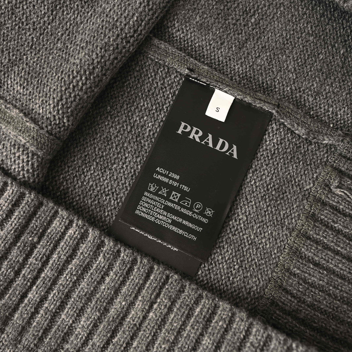 Prada Unisex Wool-Blend Crewneck Sweater with Milano Logo Jacquard