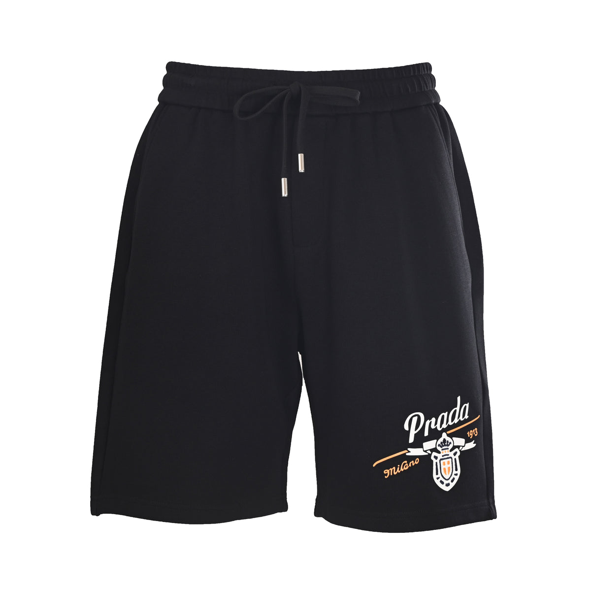 Prada Badge & Lettering Embroidered Shorts